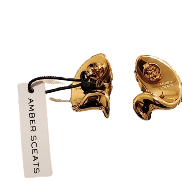 NWT 24k gold plated Amber Sceats Earrings - Picture 3 of 6